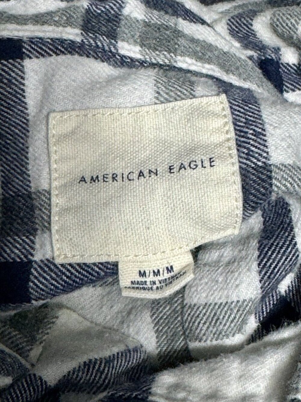 American Eagle Men's M Button Shirt Long Sleeve Plaid Multicolor Flannel Plaid - Picture 3 of 4